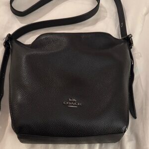 Coach Pebbled Black Crossbody Bag